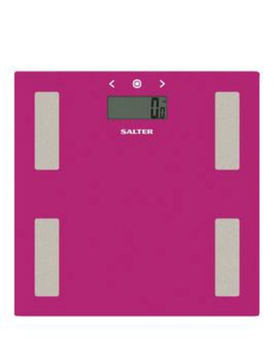 Salter Glass Analyser Bathroom Scales - Pink